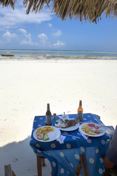 fresh fish beach restaurant Matemwe Beach Zanzibar
