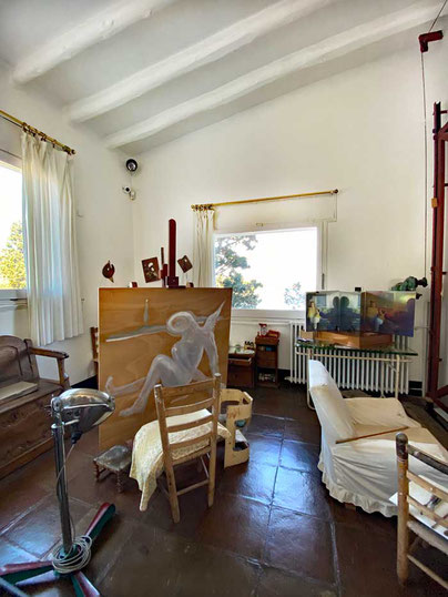Blick ins Atelier des Künstler