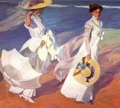 ꧁ Joaquín Sorolla y Bastida, Promenade à la plage, 1909 ꧂