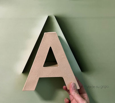 Das Foto zeigt den Buchstaben A vor einem Plakat mit den Umrissen des Buchstaben.