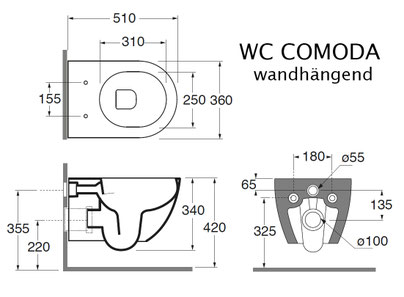 WC COMODA WAND