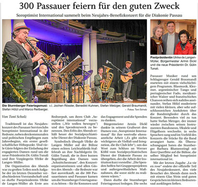 Soroptimist Club Passau, Neujahrskonzert, Sturmberger Feiertagsmusi, Passau, Redoute, Konzert, 2025