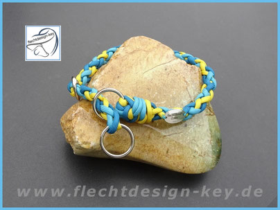 Hundehalsband 6fach rund geflochten aus Paracord mit Zugstopp