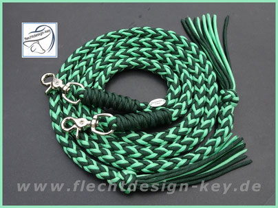 Offene 12fach rund geflochtene Westernzügel aus Paracord