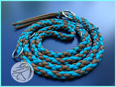 Halsring, Halsriemen für Pferde geflochten aus Paracord, verstellbar mit Quaste
