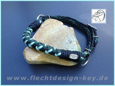 Sidepull-Nasenband rund geflochten aus Paracord, Kinnriemen flach
