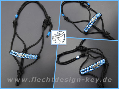 Knotenhalfter 8mm PPM Nasenband umflochten mit Applikation