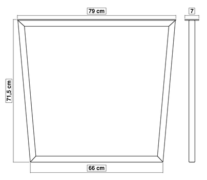 Dimensions pied de table FinYa H 71,5 x 79 cm