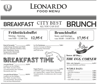© Cafe Leonardo® - FrühstücksBuffet von Montag bis Samstag ab 09 Uhr
