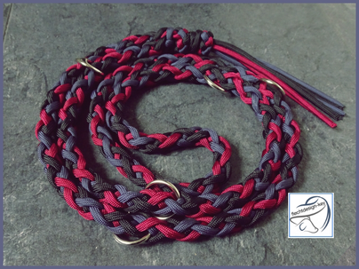 Paracord Halsring mit Fransen verstellbar 6fach rund geflochten