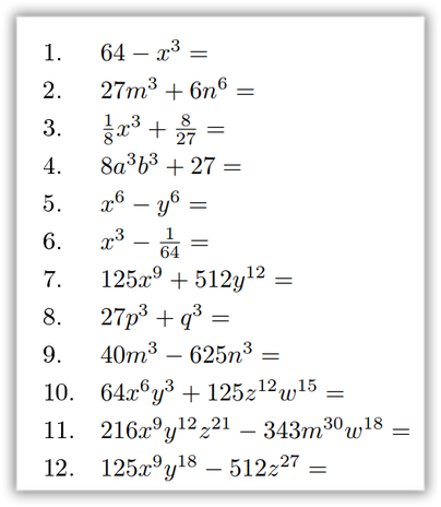 Factorización de binomios - Matemática Informática y Educación