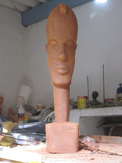 Tête Africaine sculpture argile 2014.nouveausculpteur 