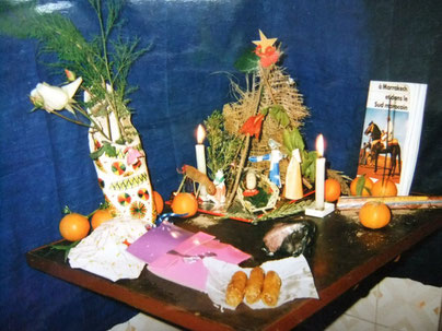 Mini "sapin" et crèche improvisée à Marrakech 1989