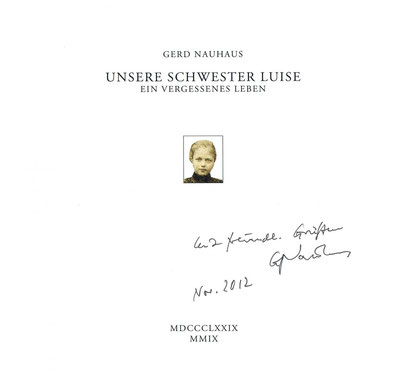 Titelseite von Gerd Nauhaus´ Büchlein zur Lebens- und Leidensgeschichte von Luise
