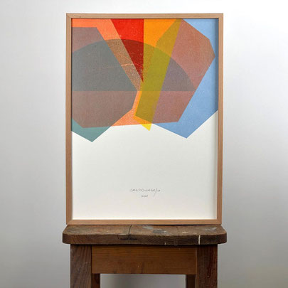 La forma imaginada, 129.  2021.  Monotipo y grafito sobre papel.  42x29,7 cm