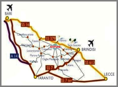 Mappa delle località nelle vicinanze di Ostuni