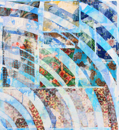 Aspirations d'eau Part. III, Ricochets de ciel, dim. 93cm x 102cm, 2017