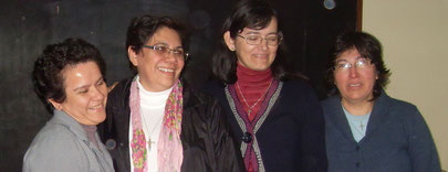 Irma de León, Ercilia Vera (Animadora Provincial), Julia Elizabeth Coronel y Ángela Urbieta. 