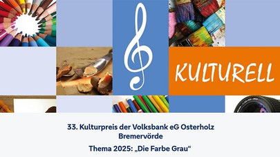 Der Flyer zeigt bunte Stifte als Hinweis auf kulturelle Veranstaltungen der Volksbank