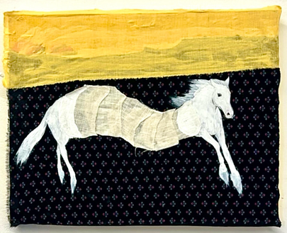 LONGHORSE, Mixed Media on wood, 30 x 40 cm, 2024