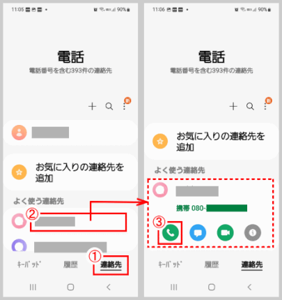 phone20:電話帳から電話をかける