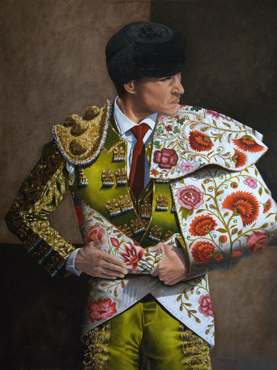 peinture-hyperrealisme-tauromachie-corrida-paseo-portrait-torero-peinture-roussel-meric-art