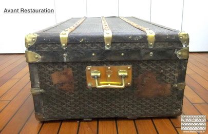 Comment Nettoyer Une Vieille Valise En Cuir Restauration D Une Malle Cabine Goyard Ancienne Malle2luxe