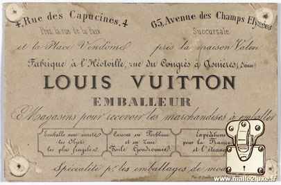 Etiquette malle ancienne Louis Vuitton rue des capucines 4