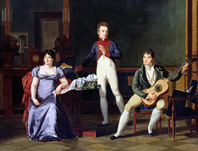 Ein Musiker mit seiner Familie. Französische Schule ca. 1815.