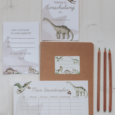 Einschulung Dinosaurier Schulstart Stundenplan Roar
