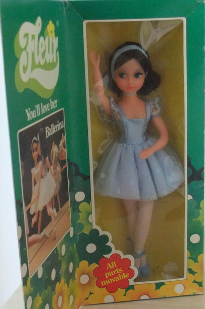 Early blue Ballerina in box with flap, picture from Worthpoint.