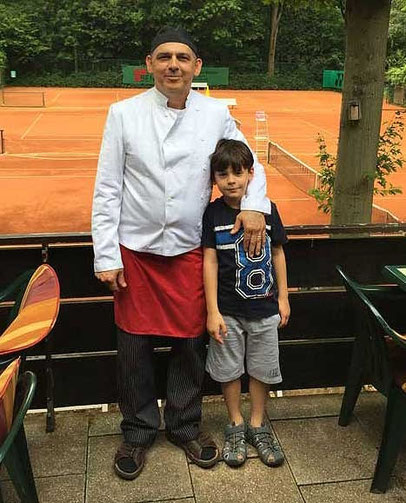 Pietro Montana mit Sohn