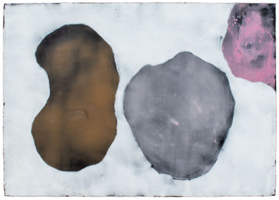 Spalthaut, 2021, Wachs auf Holz, 70 x 100 cm