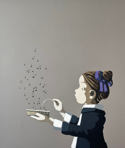 canned music - Acryl auf Leinwand, 60x50cm, 2025 | verkauft
