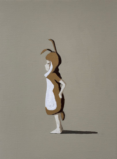costume (rabbit) - Acryl auf Leinwand, 40x30cm, 2024 | verkauft