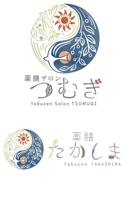 薬膳サロンつむぎロゴ・薬膳たかしまロゴ