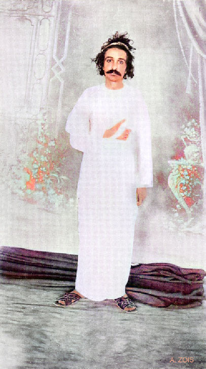 Meher Baba in Quetta in 1920s. Image rendition by Anthony Zois.