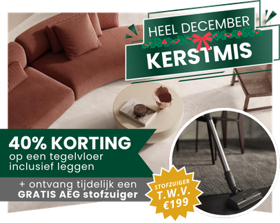 Oktober Woonmaand: ontvang een gratis AEG stofzuiger bij een nieuwe tegelvloer inclusief leggen.