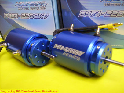 Die Turnigy AquaStar Sensorless Brushless Motoren  CNC gefrästen T6 Aluminium Motor,hochreinem Kupfer Wicklungen , gesinterten Neodym-Magneten, Billet-Aluminium Wassermantel vorinstalliert. für  tiefe
