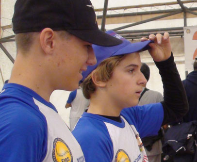 Nella foto Matteo Beber e Pierpaolo Bonini del Trento Baseball al Prolific Thrower 2016