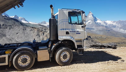 Lastwagen Schweizer Berge Wallis Matterhorn