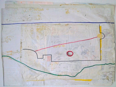 BERLINPANORAMA (c) De Toys, 8./9.7.1998 (85x62cm, Plakatabriss von Hauswand)