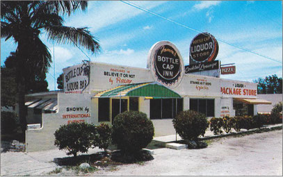 Postcard of Bottle Cap Inn, Miami, Florida.