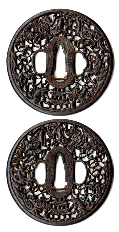 鐔 無銘 南蛮 (竜宮透図) - 日本刀の販売、買い取りなら刀剣坂田