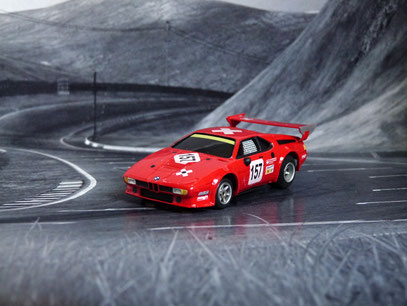 Faller AMS AURORA AFX G-Plus BMW M1 Team Schweiz #157,24h Le Mans 1985