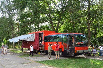 Das Rotel auf dem Campingplatz Jurmala bei Riga/Lettland