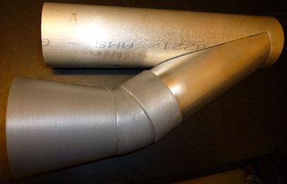 Tubo 2.5" de aluminio & Implementación de cono impreso en 3D