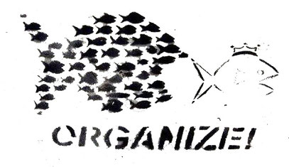 Libertarian graffiti graphic for decorative purpose only. With the word 'Organize'