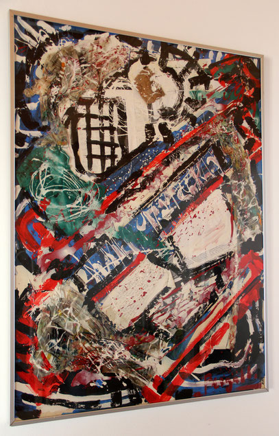 SOLO EL JUEVO, collage 100 x 75 cm, 1990