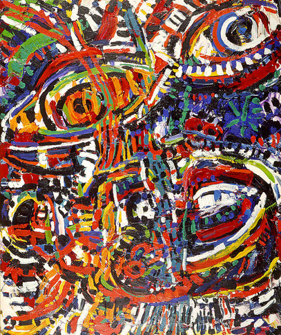 AFRICAN, acrylique sur toile, 120 x 100 cm, 1985